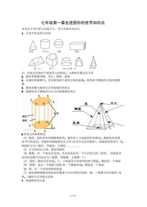 七年级第一章走进图形的世界知识点