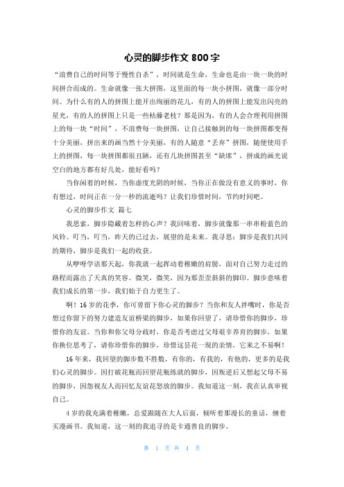 心灵的脚步作文800字