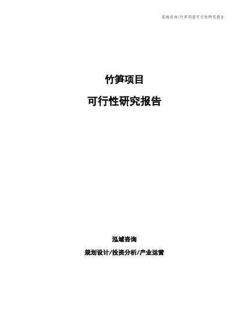 竹笋项目可行性研究报告