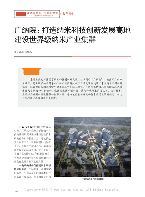 广纳院：打造纳米科技创新发展高地 建设世界级纳米产业集群