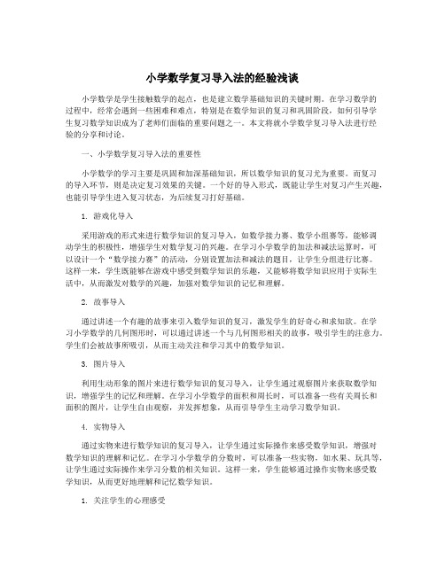 小学数学复习导入法的经验浅谈