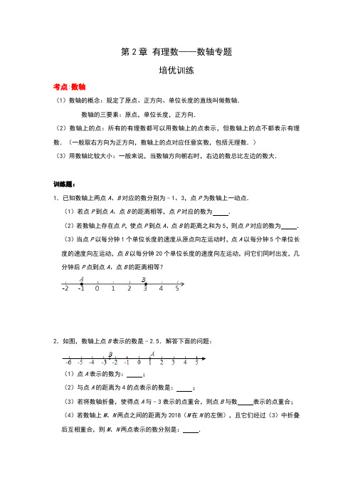 2-3数轴专题训练苏科版七年级数学上册