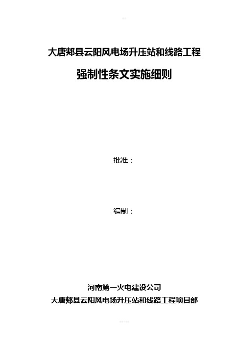 风力发电强制性条文实施细则