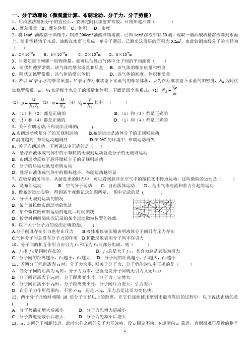 (完整版)高中物理选修3-3试题大全