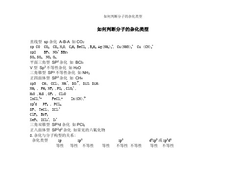 如何判断分子的杂化类型