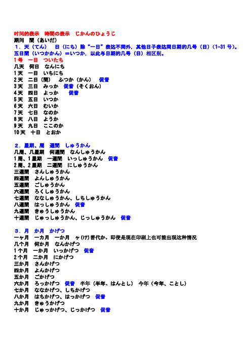 日语日期表示