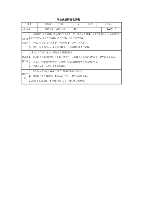 学生成长情况记录表