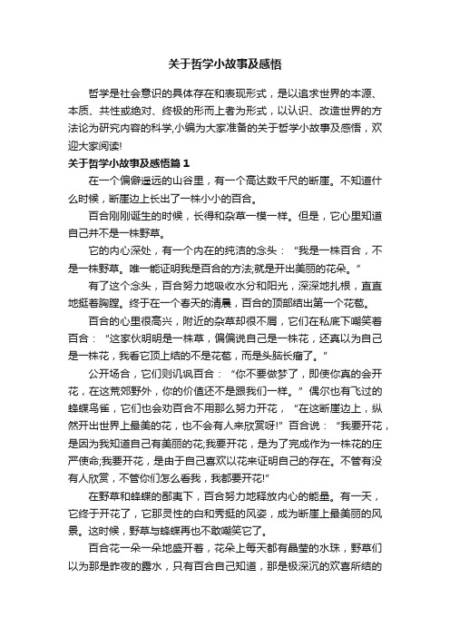 关于哲学小故事及感悟