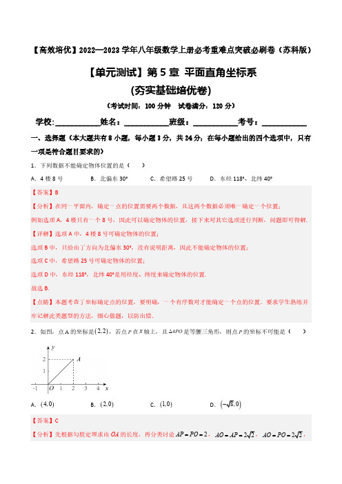 【单元测试】第5章 平面直角坐标系(夯实基础培优卷)(解析版)