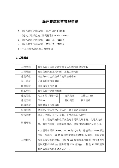 绿色建筑运营管理措施