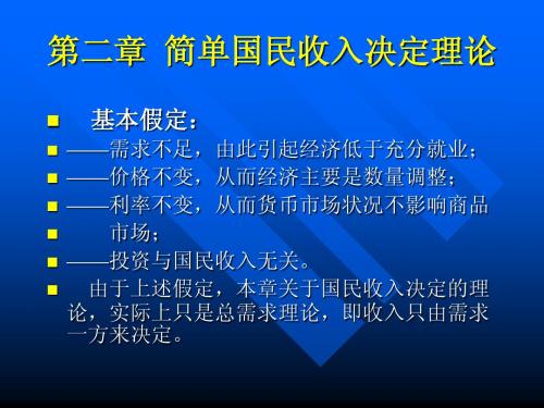 宏观经济学 第二章 简单国民收入决定理论