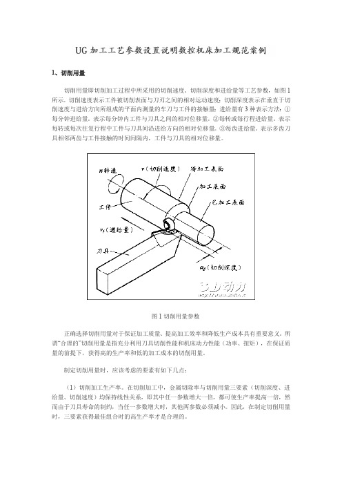 UG加工工艺参数设置说明