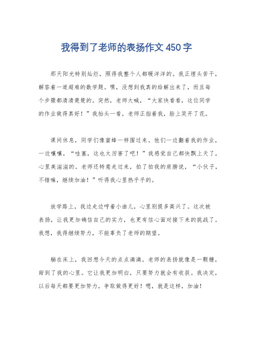 我得到了老师的表扬作文450字