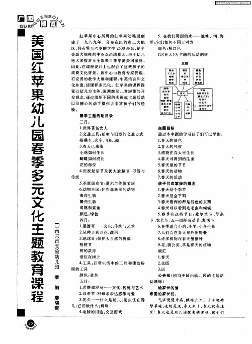 美国红苹果幼儿园春季多元文化主题教育课程