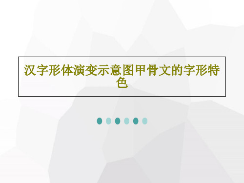 汉字形体演变示意图甲骨文的字形特色PPT文档46页