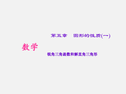 山西省太原中考数学考点专题复习 锐角三角函数和解直角三角形