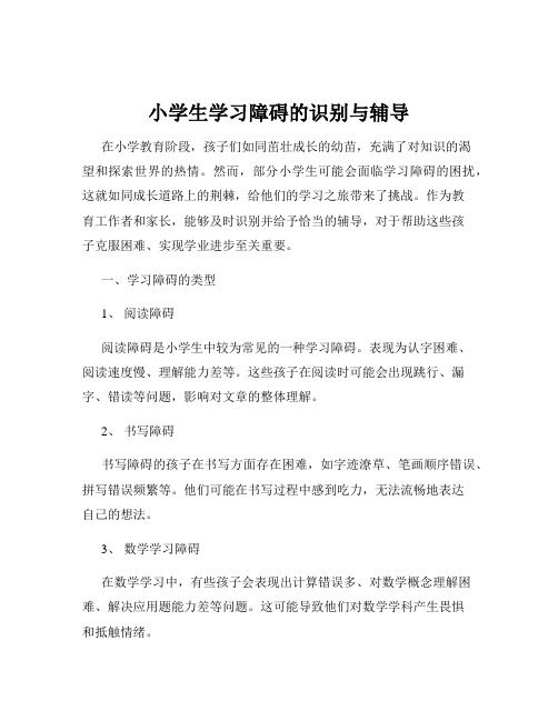 小学生学习障碍的识别与辅导