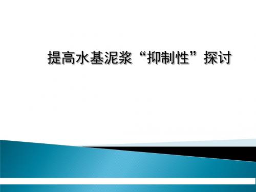 提高水基泥浆“抑制性”探讨