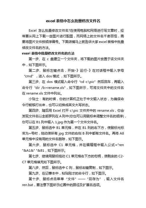 excel表格中怎么批量修改文件名