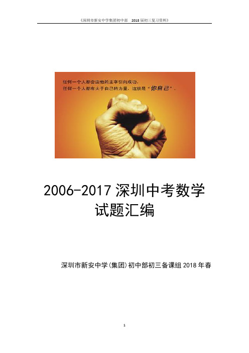 深圳2006-2017十三年中考真题汇编