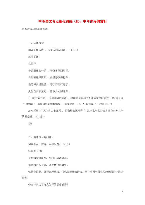2013届中考语文专题检测21