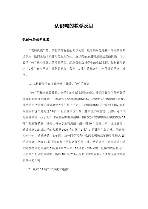 认识吨的教学反思