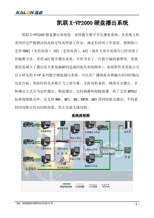 凯联X-VP2000硬盘播出系统