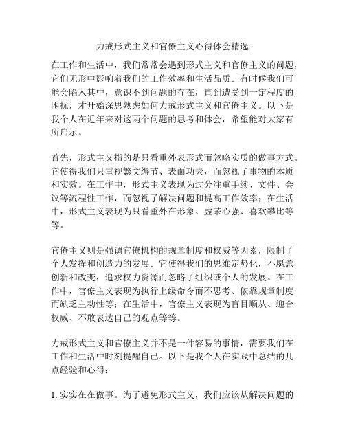 力戒形式主义和官僚主义心得体会精选