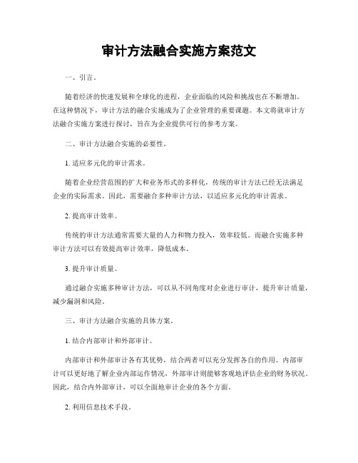 审计方法融合实施方案范文