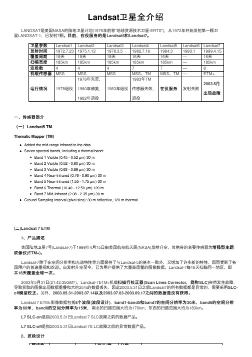 Landsat卫星全介绍