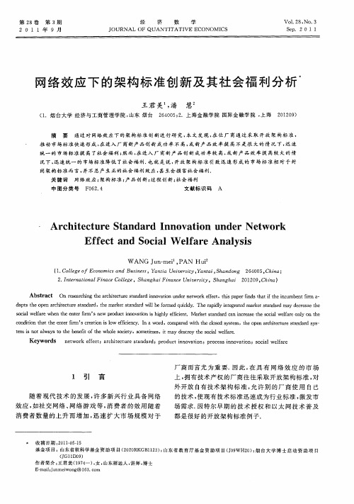 网络效应下的架构标准创新及其社会福利分析