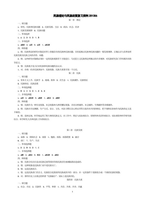 民族理论与民族政策期末参考答案[1]