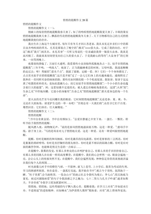 悄悄的提醒作文20篇