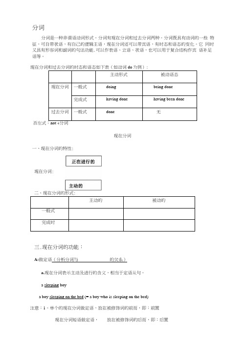 分词专项讲解及练习