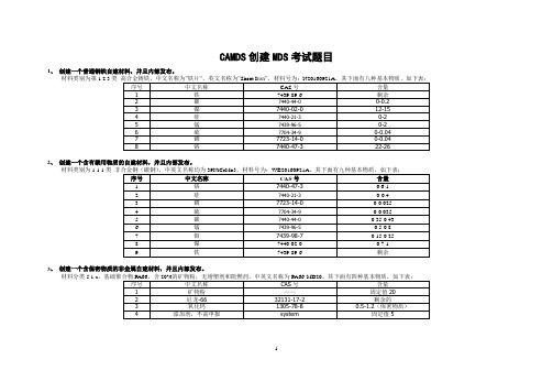 CAMDS培训经典考试通过试题(中级班)