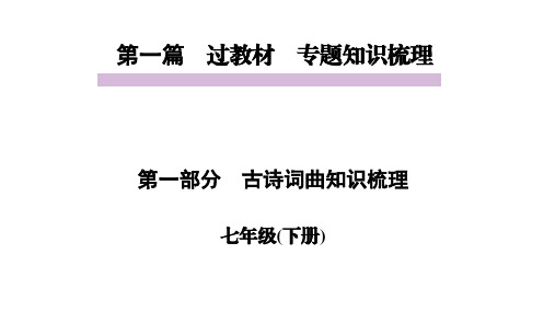 中考语文教材同步专题知识梳理 七年级下册 古诗词曲知识梳理