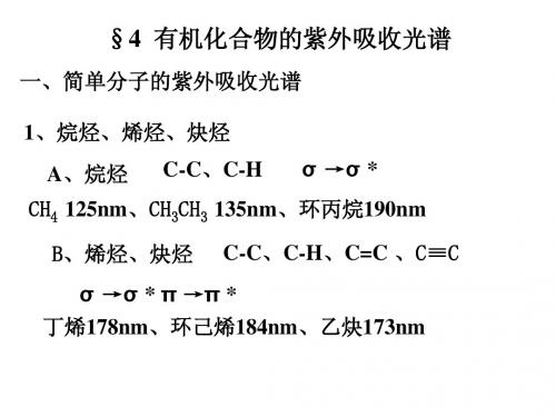 第四节    有机化合物的紫外吸收光谱