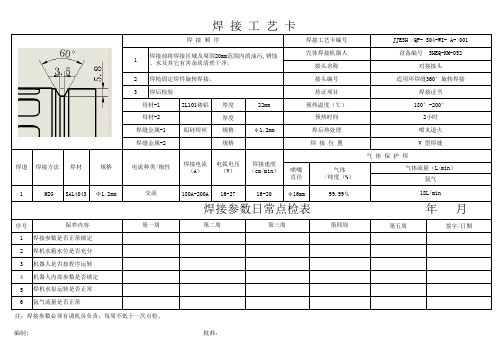 焊接工艺卡标准模板