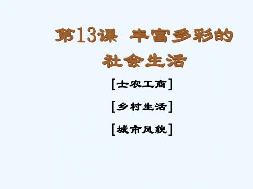 北师大版历史七年级下册第13课丰富多彩的社会生活(31ppt)北师大版