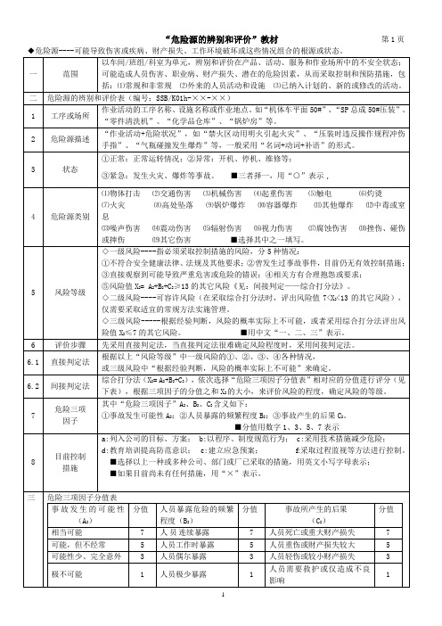 环境因素和危险源识别培训材料