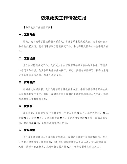 防汛救灾工作情况汇报