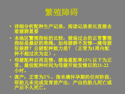 母猪繁殖机能障碍的鉴别诊断