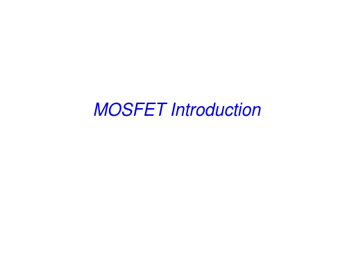 MOSFET Introduction