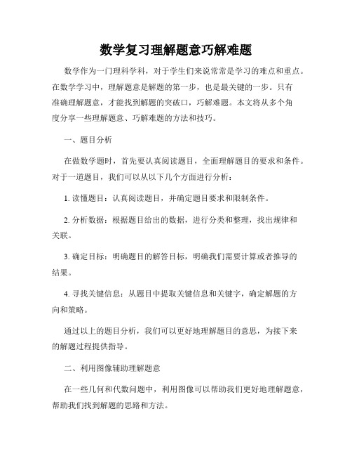 数学复习理解题意巧解难题