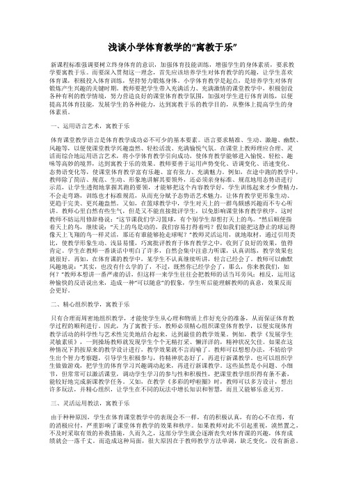 浅谈小学体育教学的“寓教于乐”97