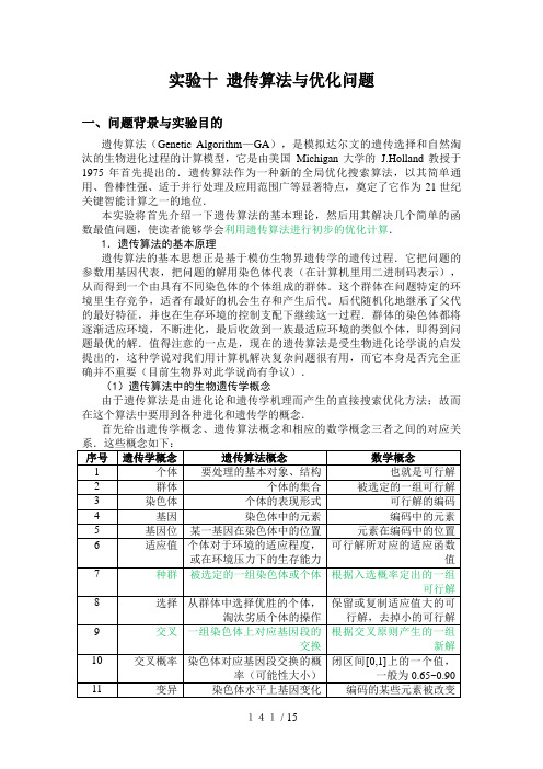 遗传算法及优化问题(重要-有代码)