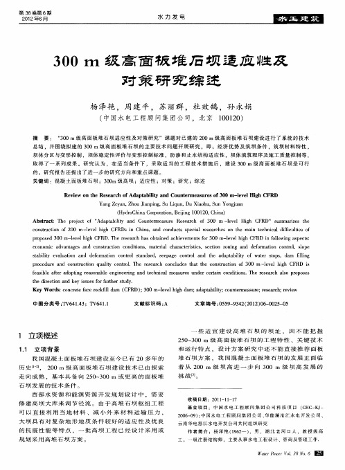 300m级高面板堆后坝适应性及对策研究综述