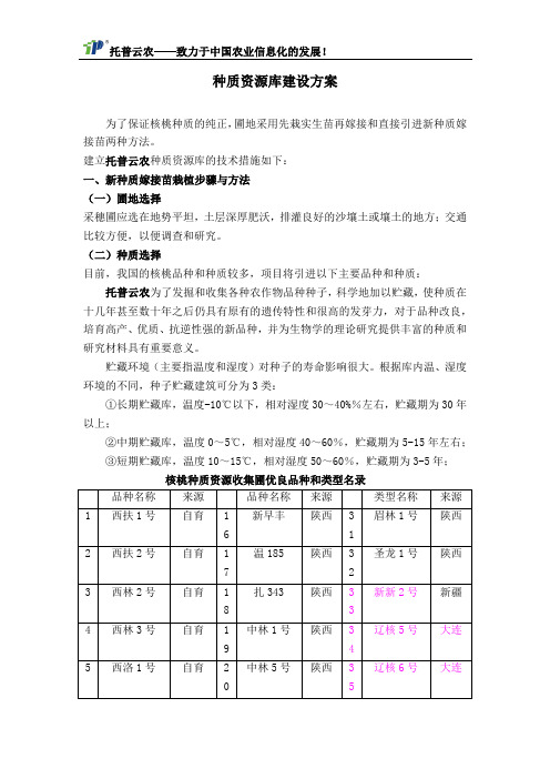 种质资源库建设方案