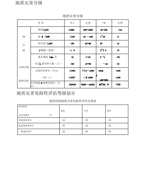 地质灾害危险性评估划分等级.docx