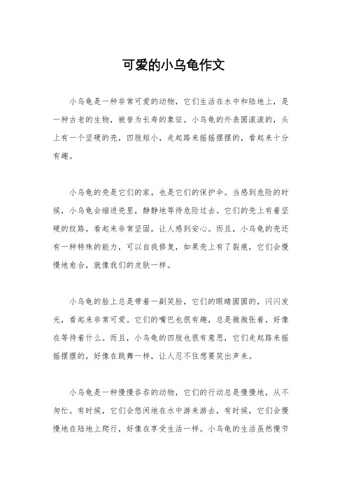 可爱的小乌龟作文